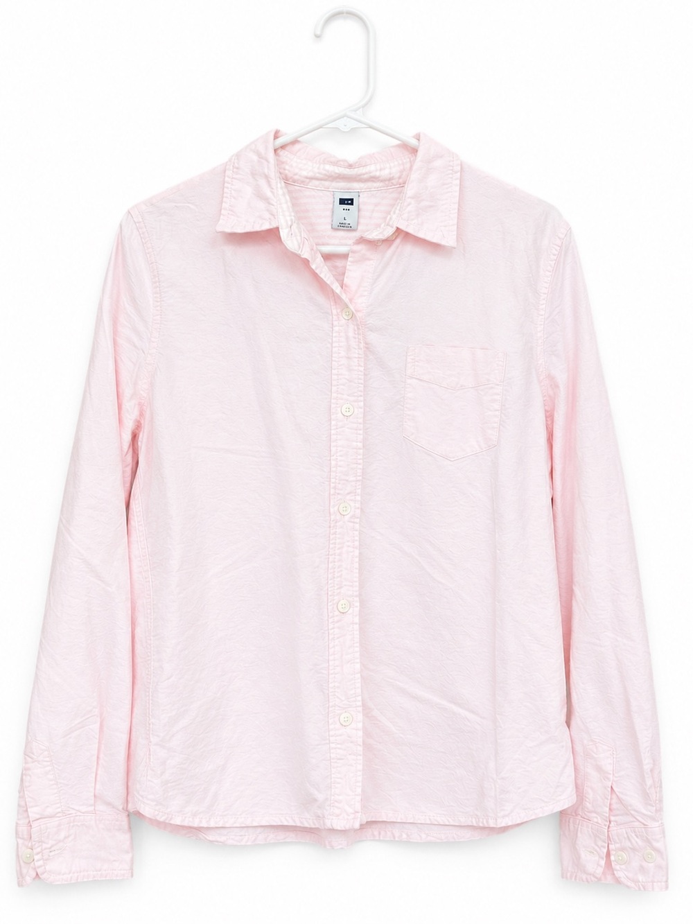 Gap Women’s Light Pink Button Down Shirt Size Large | Oxford Cotton Long Sleeve